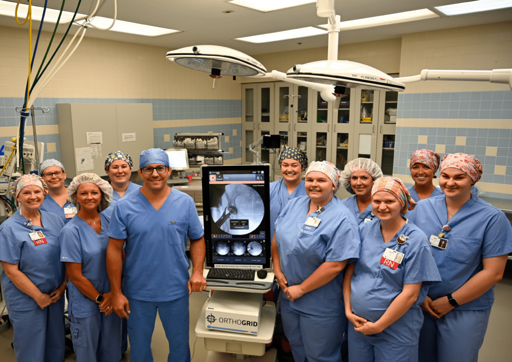 Dr. Eric Tannenbaum and DCMH Surgery team with OrthoGrid Hip AI®
