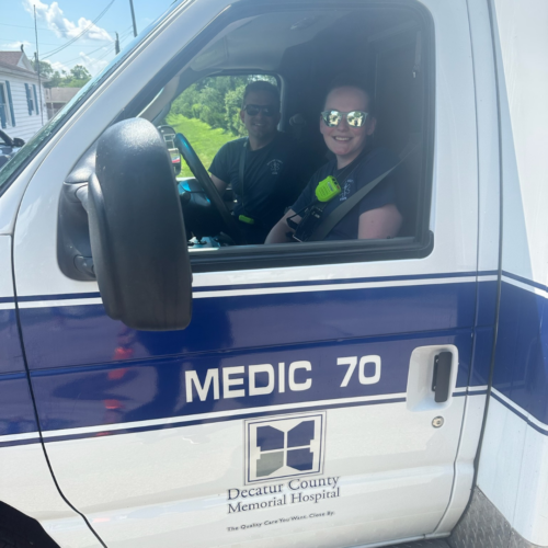 DCEMS Staff Members in Ambulance
